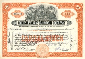 Lehigh Valley Railroad Co. - Stock Certificate